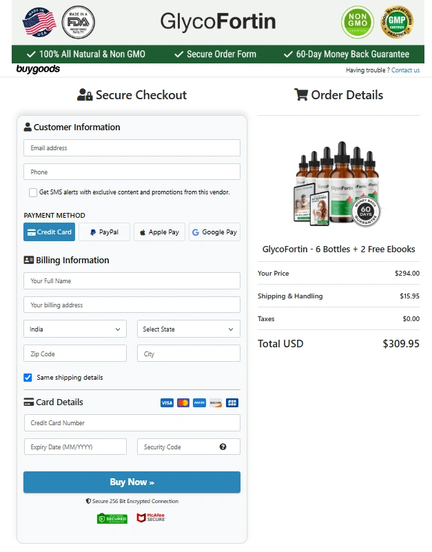GlycoFortin GlycoFortin Order Page